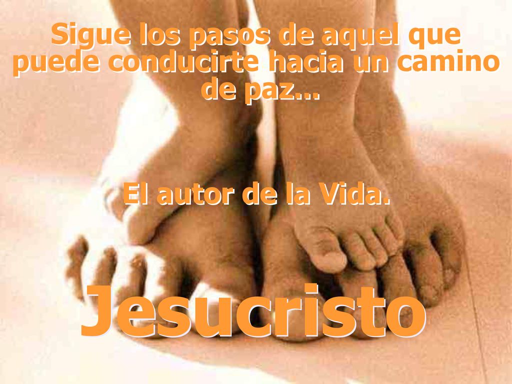 Sigue los pasos de aquel que puede conducirte hacia un camino de paz...