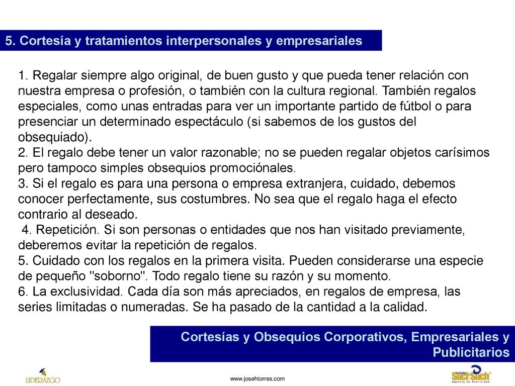 5. Cortesía y tratamientos interpersonales y empresariales