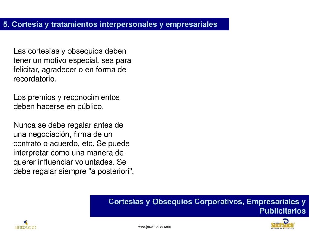 5. Cortesía y tratamientos interpersonales y empresariales