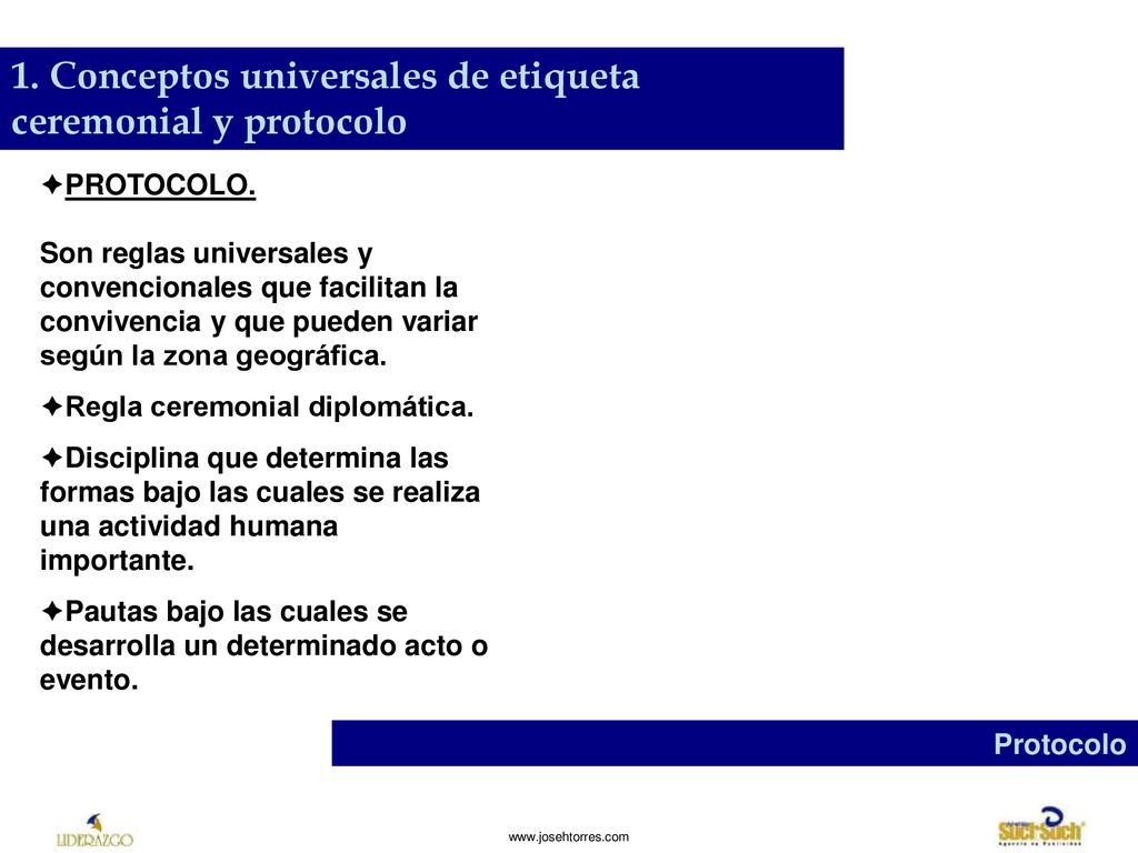 1. Conceptos universales de etiqueta ceremonial y protocolo