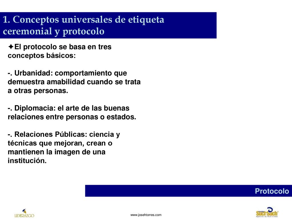 1. Conceptos universales de etiqueta ceremonial y protocolo
