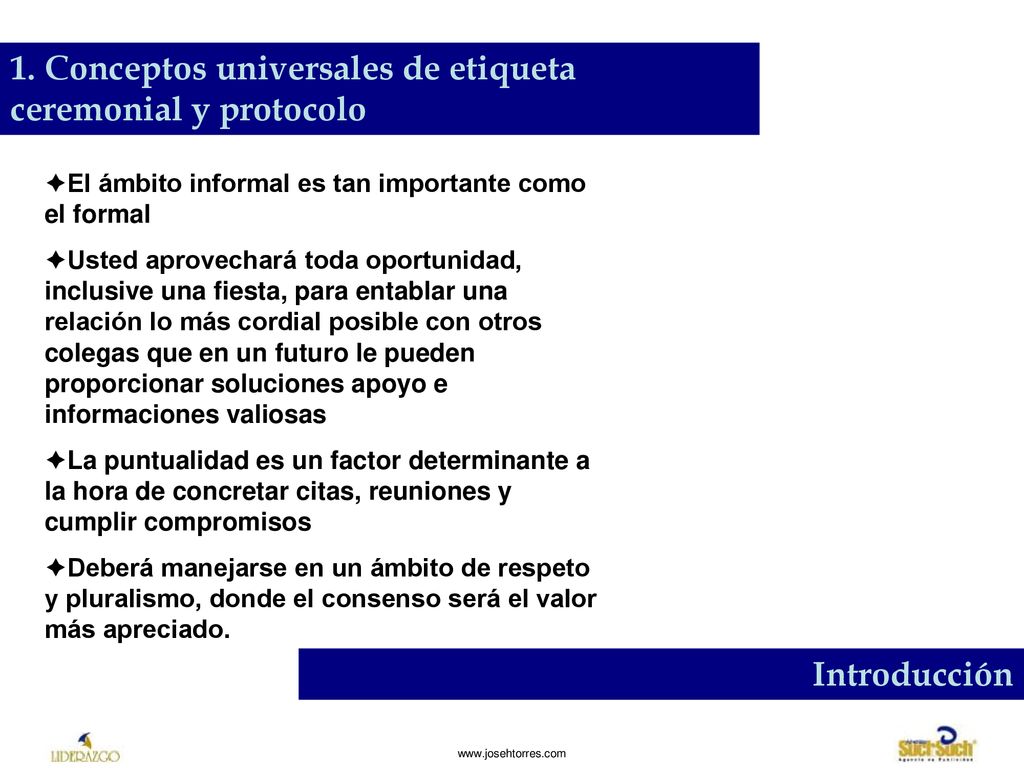 1. Conceptos universales de etiqueta ceremonial y protocolo