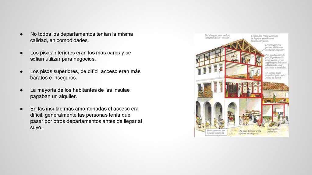 No todos los departamentos tenían la misma calidad, en comodidades.