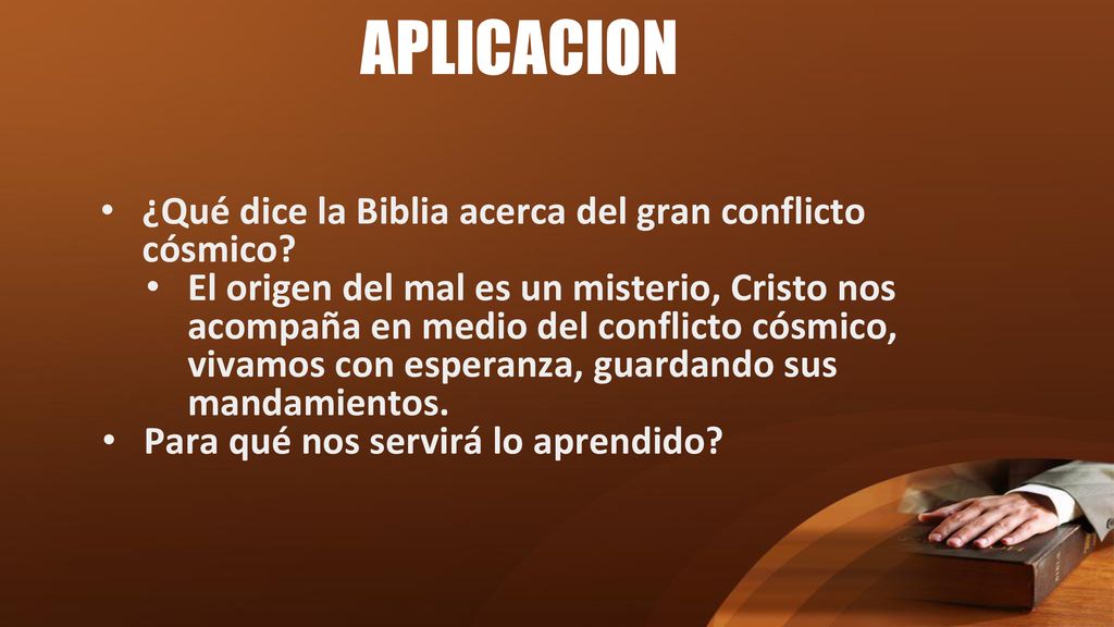 APLICACION ¿Qué dice la Biblia acerca del gran conflicto cósmico