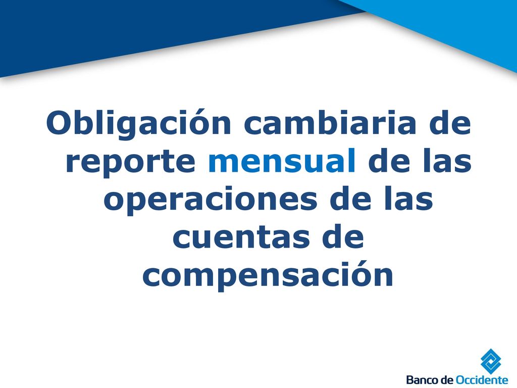 Obligación cambiaria de reporte mensual de las operaciones de las cuentas de compensación