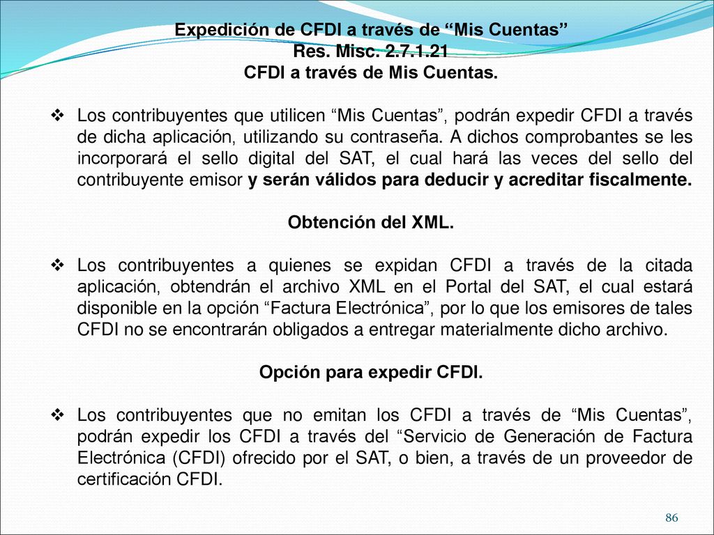 Expedición de CFDI a través de Mis Cuentas Res. Misc
