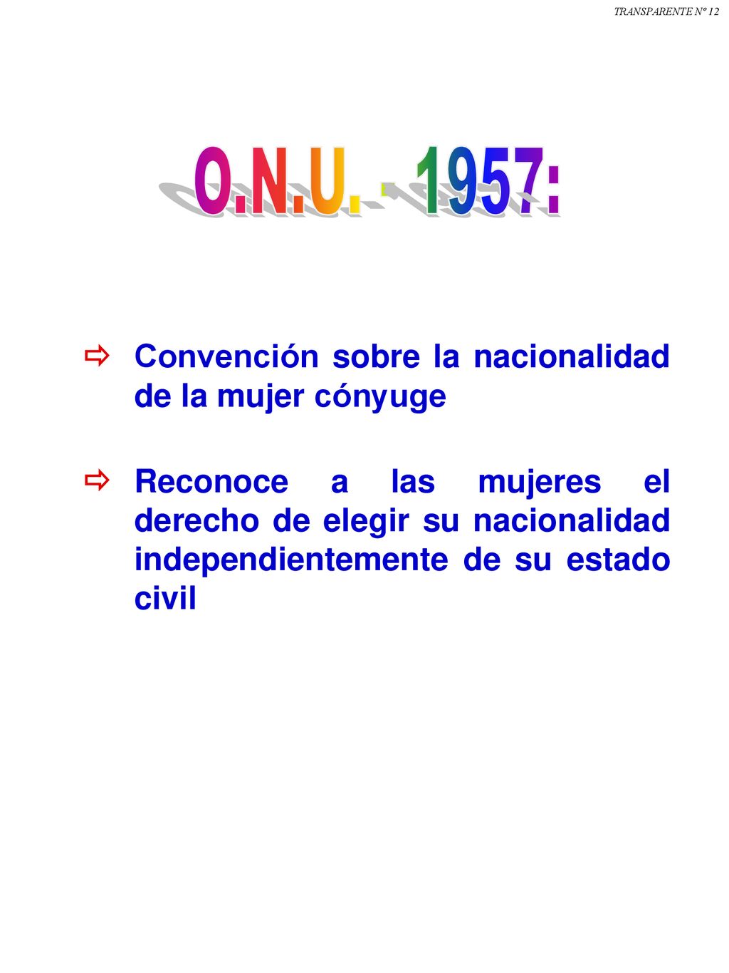 O.N.U :  Convención sobre la nacionalidad de la mujer cónyuge