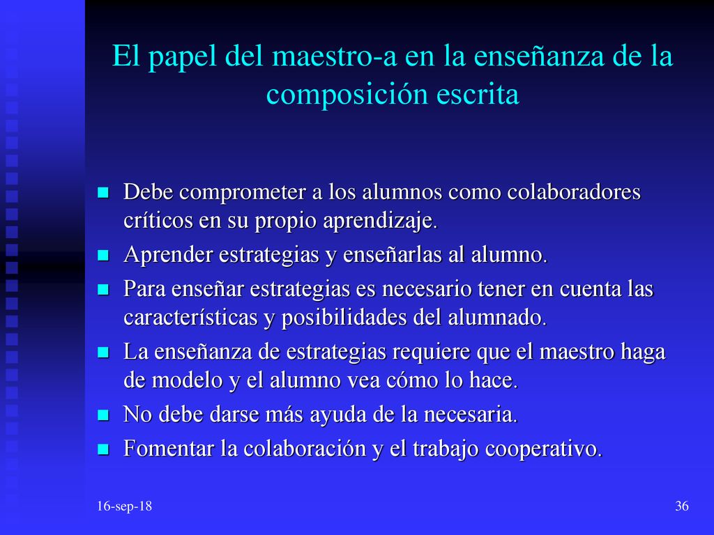 El papel del maestro-a en la enseñanza de la composición escrita