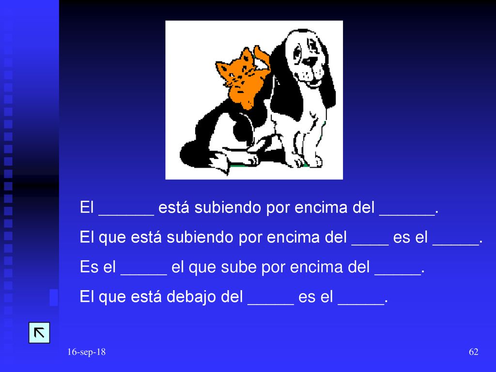 El ______ está subiendo por encima del ______.