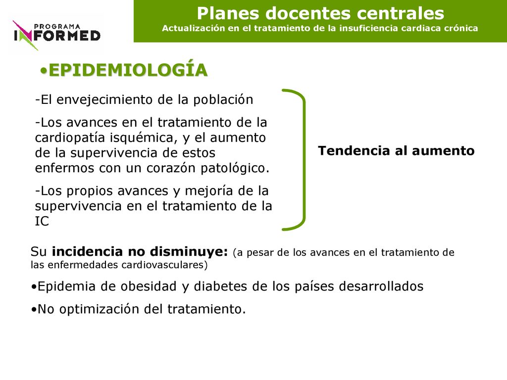 Planes docentes centrales Actualización en el tratamiento de la insuficiencia cardiaca crónica