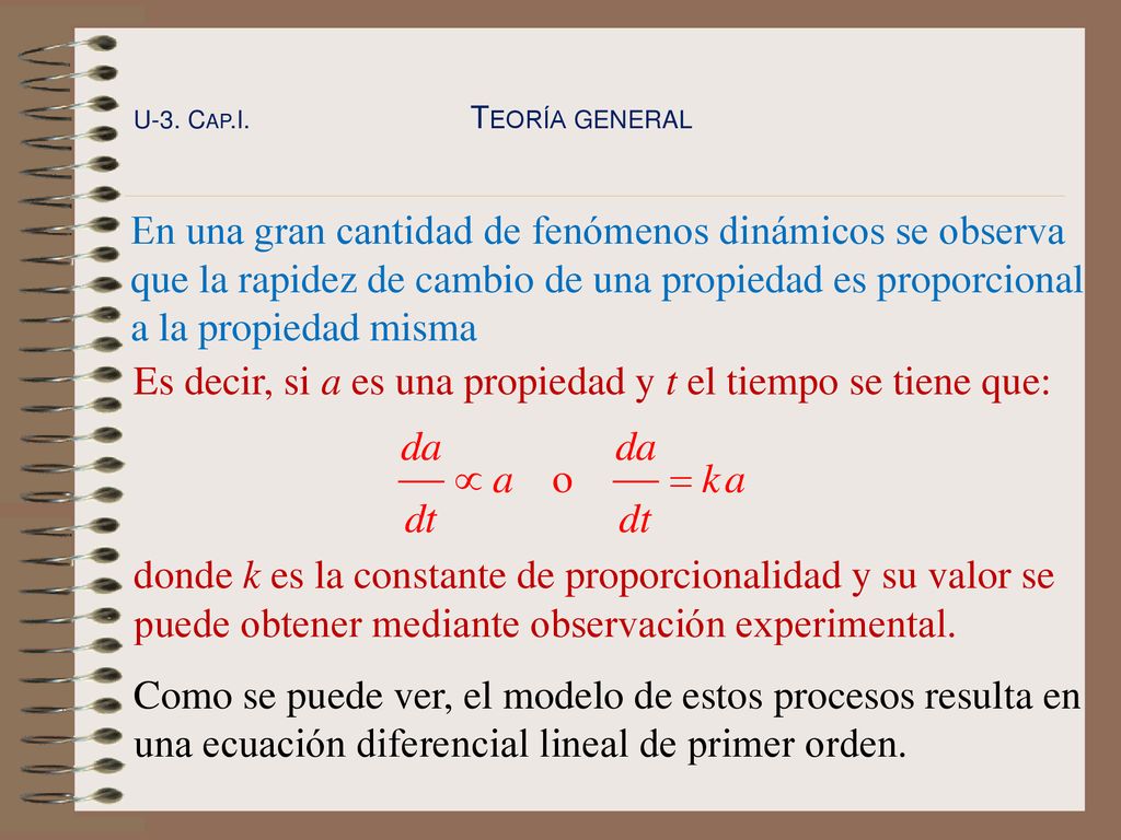 Es decir, si a es una propiedad y t el tiempo se tiene que: