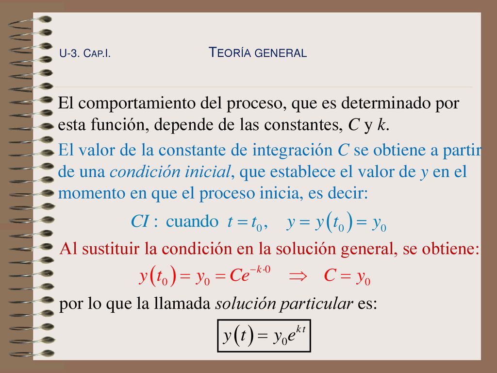 Al sustituir la condición en la solución general, se obtiene: