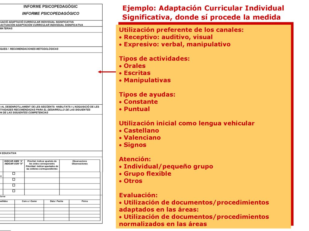 Ejemplo: Adaptación Curricular Individual Significativa, donde sí procede la medida