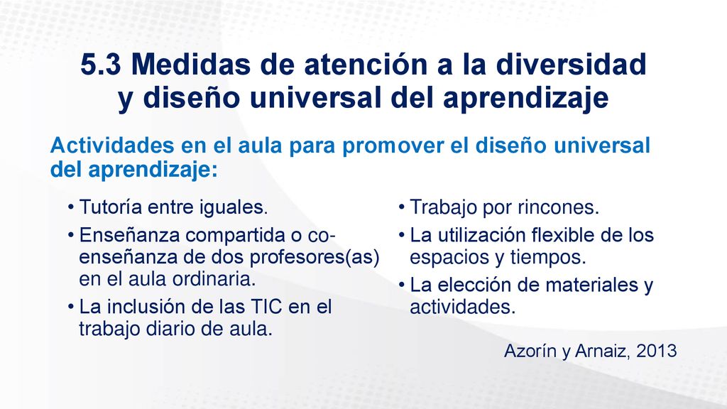 5.3 Medidas de atención a la diversidad y diseño universal del aprendizaje