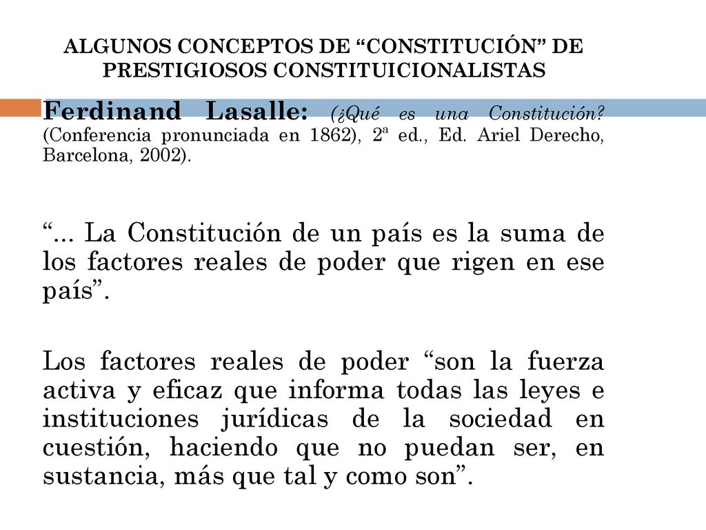 ALGUNOS CONCEPTOS DE CONSTITUCIÓN DE PRESTIGIOSOS CONSTITUICIONALISTAS