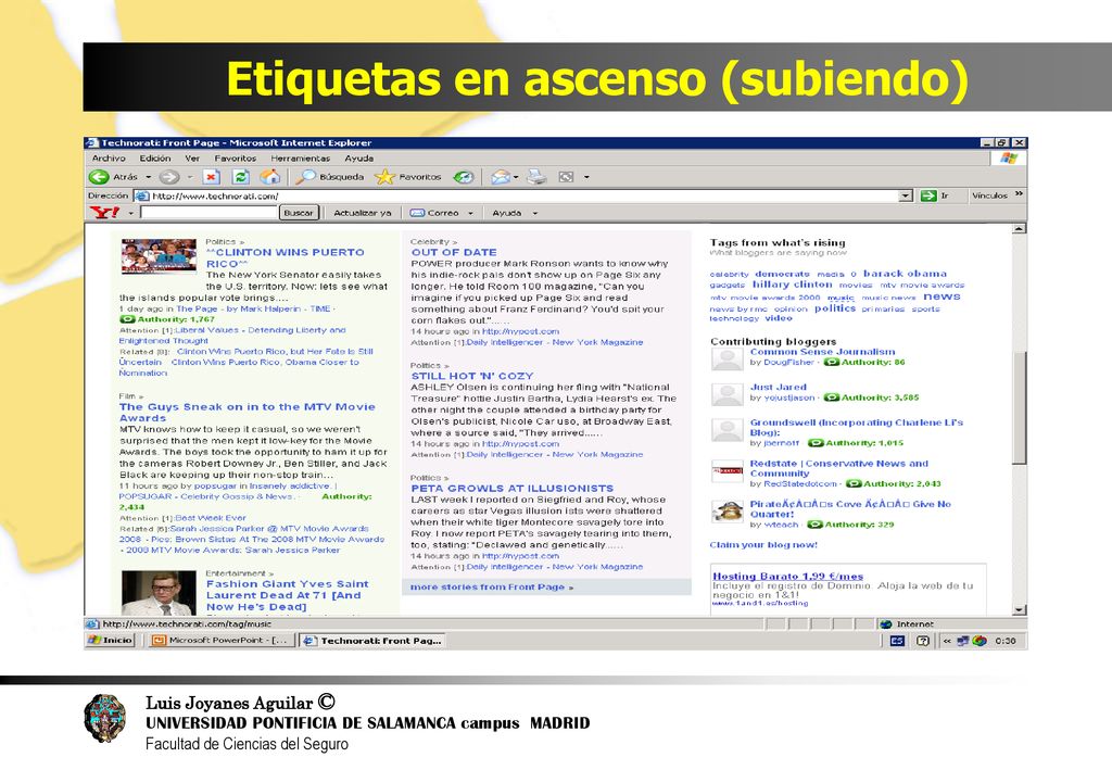 Etiquetas en ascenso (subiendo)
