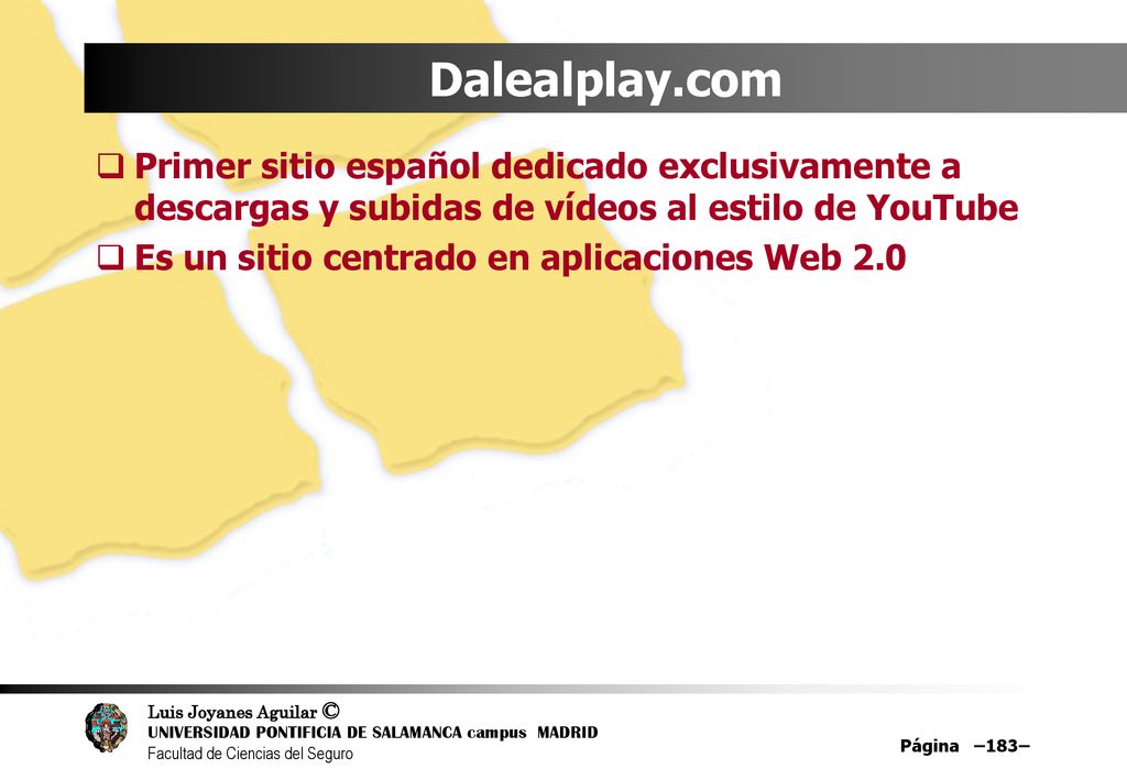 Dalealplay.com Primer sitio español dedicado exclusivamente a descargas y subidas de vídeos al estilo de YouTube.