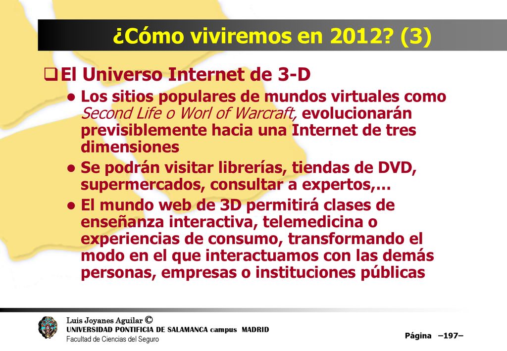¿Cómo viviremos en 2012 (3) El Universo Internet de 3-D