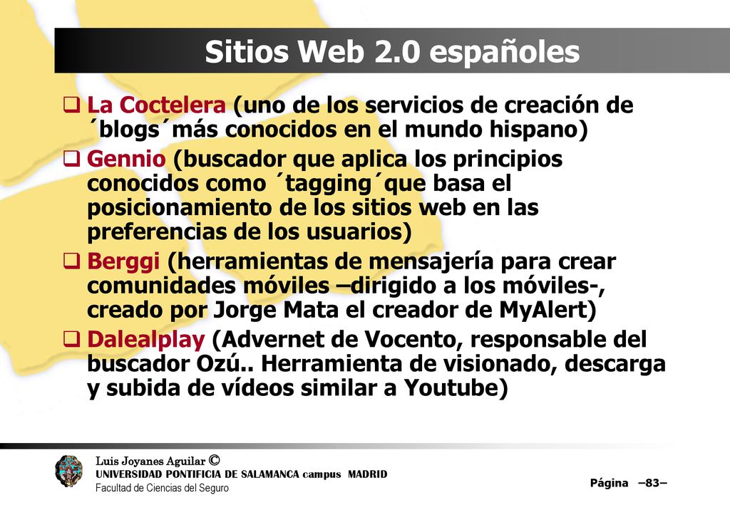 Sitios Web 2.0 españoles La Coctelera (uno de los servicios de creación de ´blogs´más conocidos en el mundo hispano)