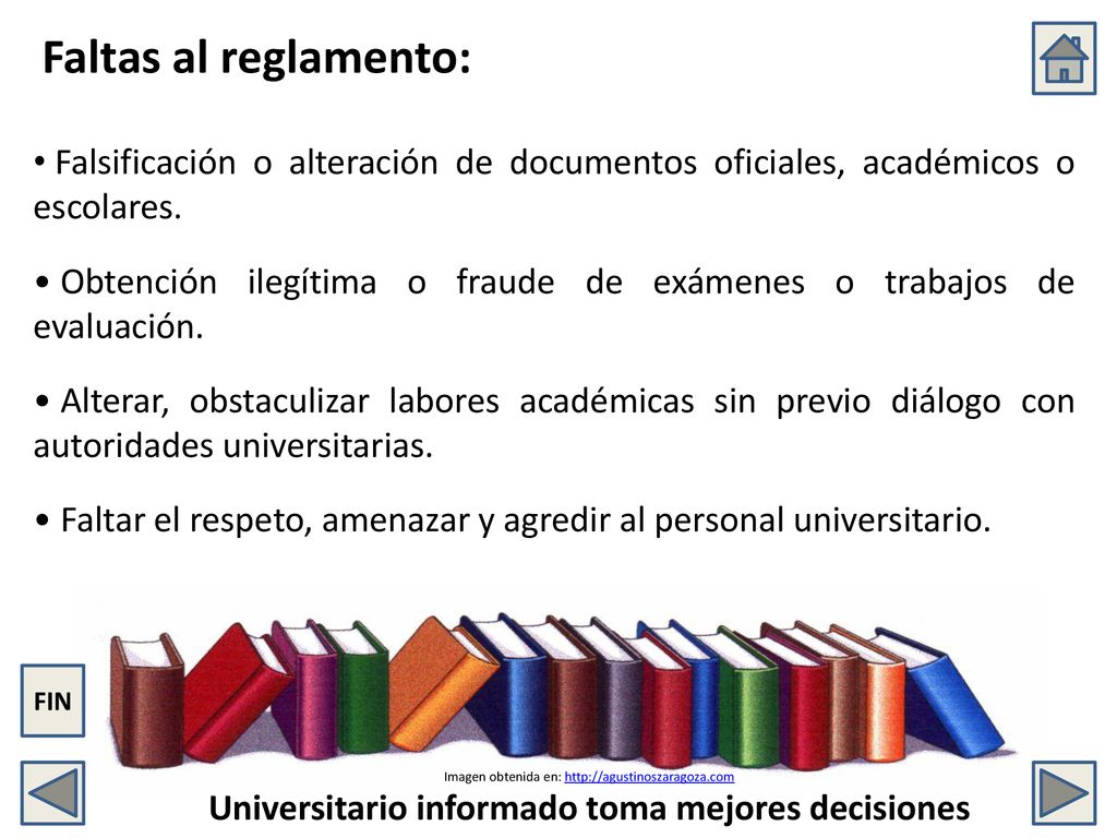 Faltas al reglamento: Falsificación o alteración de documentos oficiales, académicos o escolares.