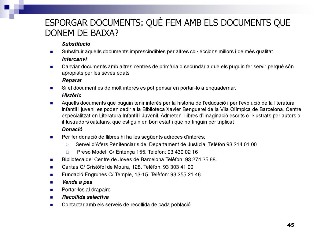 ESPORGAR DOCUMENTS: QUÈ FEM AMB ELS DOCUMENTS QUE DONEM DE BAIXA