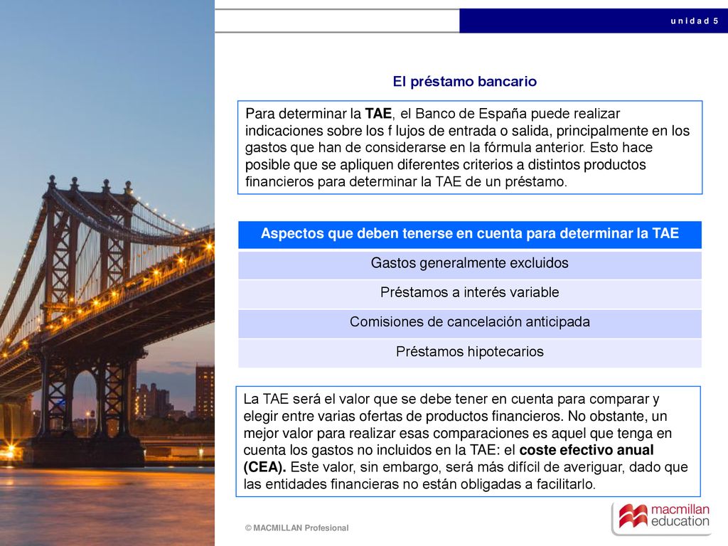 Aspectos que deben tenerse en cuenta para determinar la TAE