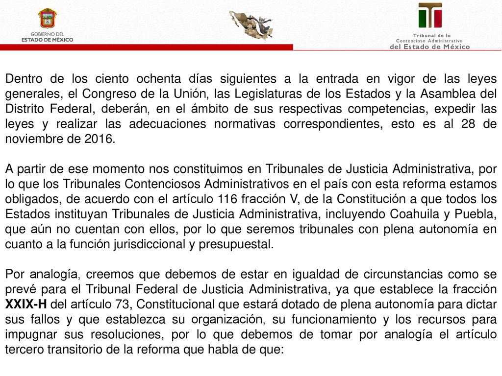 Dentro de los ciento ochenta días siguientes a la entrada en vigor de las leyes generales, el Congreso de la Unión, las Legislaturas de los Estados y la Asamblea del Distrito Federal, deberán, en el ámbito de sus respectivas competencias, expedir las leyes y realizar las adecuaciones normativas correspondientes, esto es al 28 de noviembre de 2016.