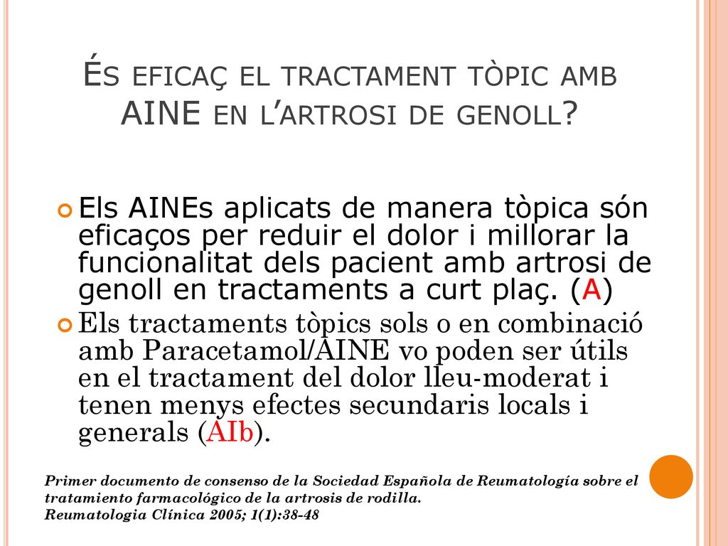 És eficaç el tractament tòpic amb AINE en l’artrosi de genoll