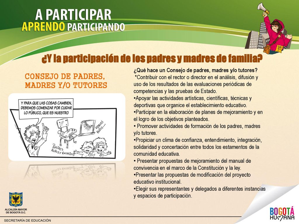 ¿Y la participación de los padres y madres de familia