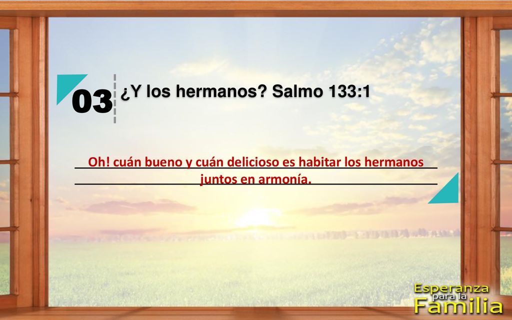 Oh! cuán bueno y cuán delicioso es habitar los hermanos