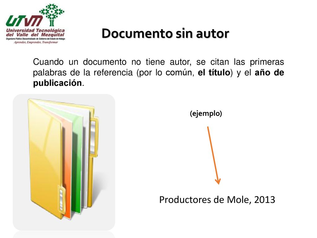 Documento sin autor Productores de Mole, 2013