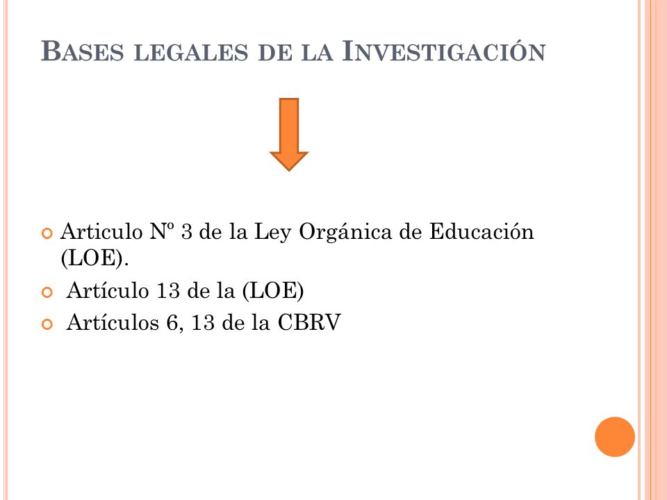 Bases legales de la Investigación
