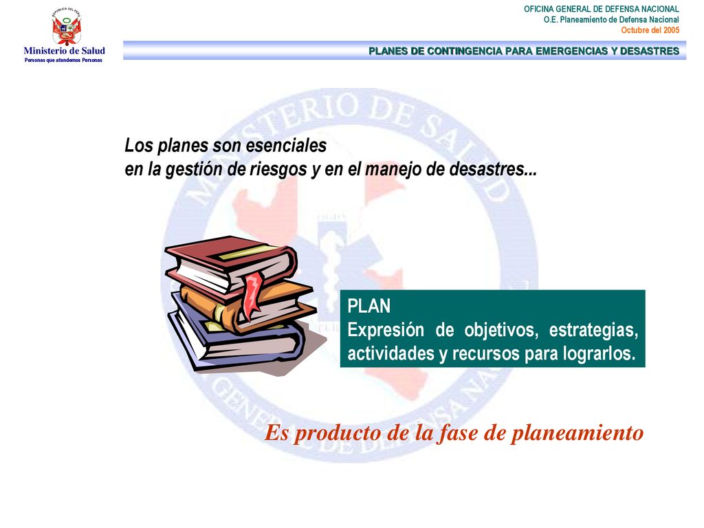 Es producto de la fase de planeamiento