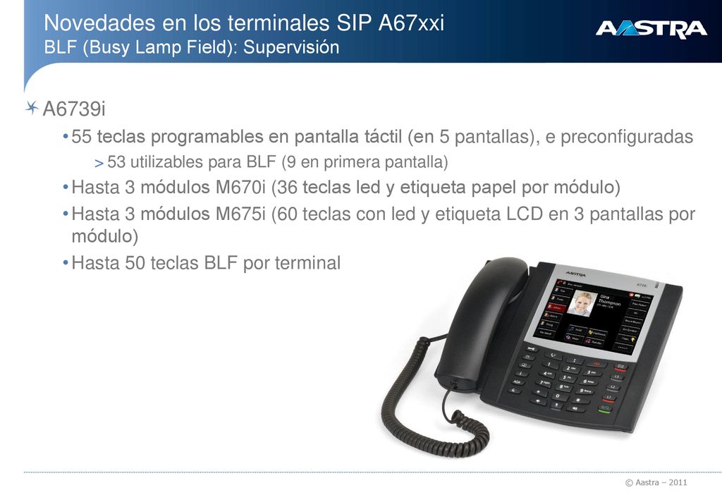 Novedades en los terminales SIP A67xxi BLF (Busy Lamp Field): Supervisión