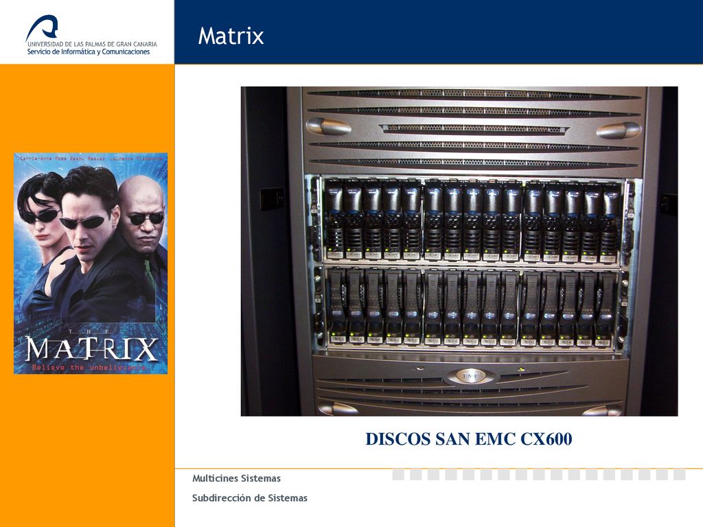 Matrix DISCOS SAN EMC CX600 Página para gráficos y diagramas.