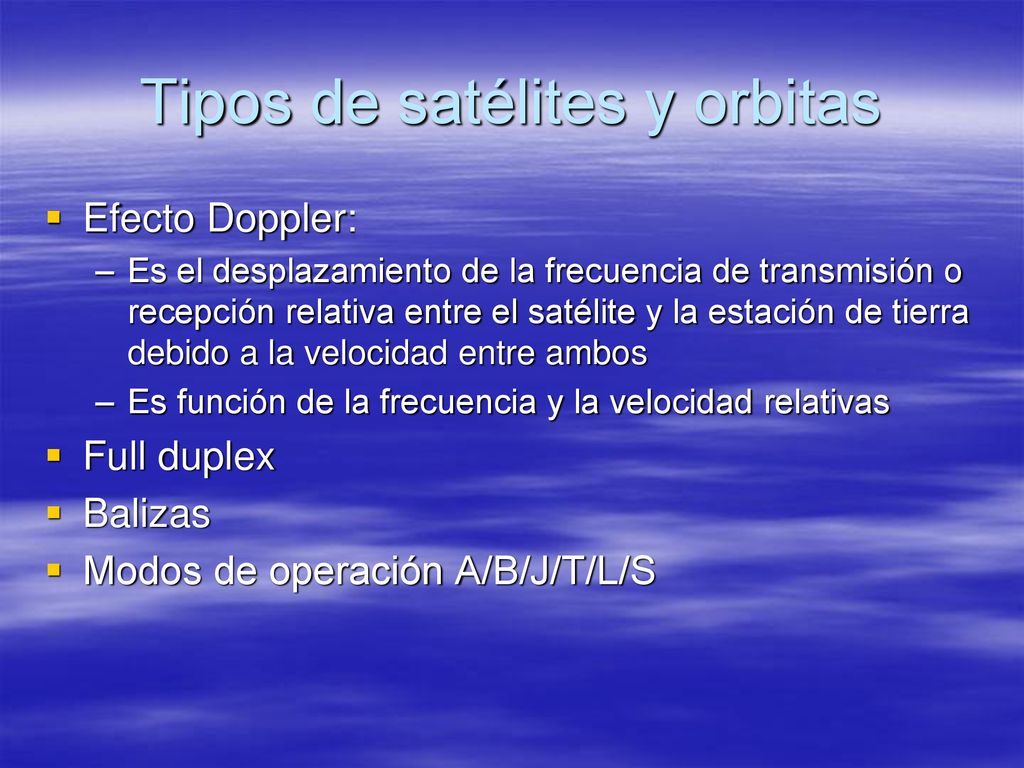 Tipos de satélites y orbitas