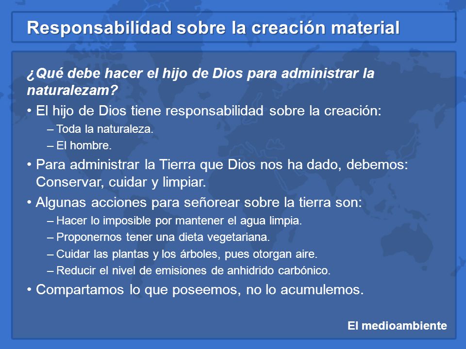 ¿Qué debe hacer el hijo de Dios para administrar la naturalezam