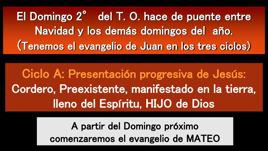 A partir del Domingo próximo comenzaremos el evangelio de MATEO