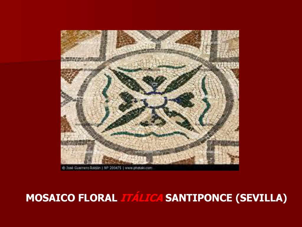 MOSAICO FLORAL ITÁLICA SANTIPONCE (SEVILLA)