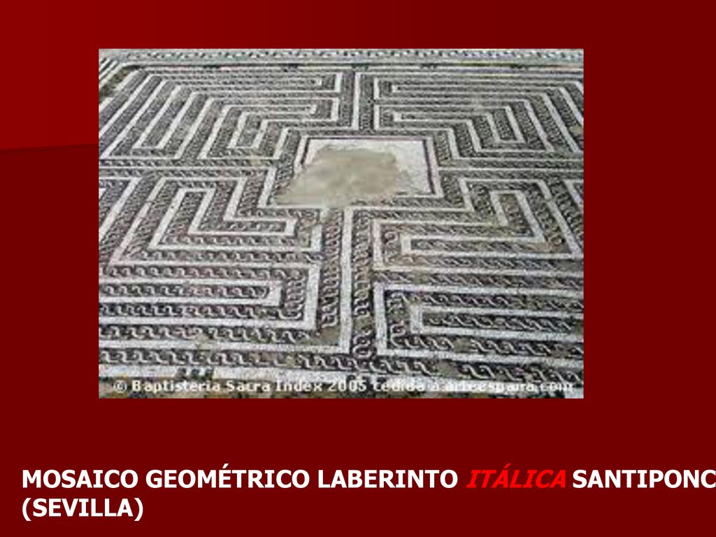 MOSAICO GEOMÉTRICO LABERINTO ITÁLICA SANTIPONCE (SEVILLA)