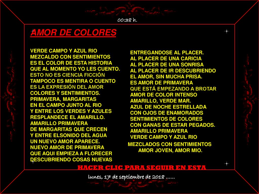 AMOR DE COLORES HACER CLIC PARA SEGUIR EN ESTA 00:38 h.