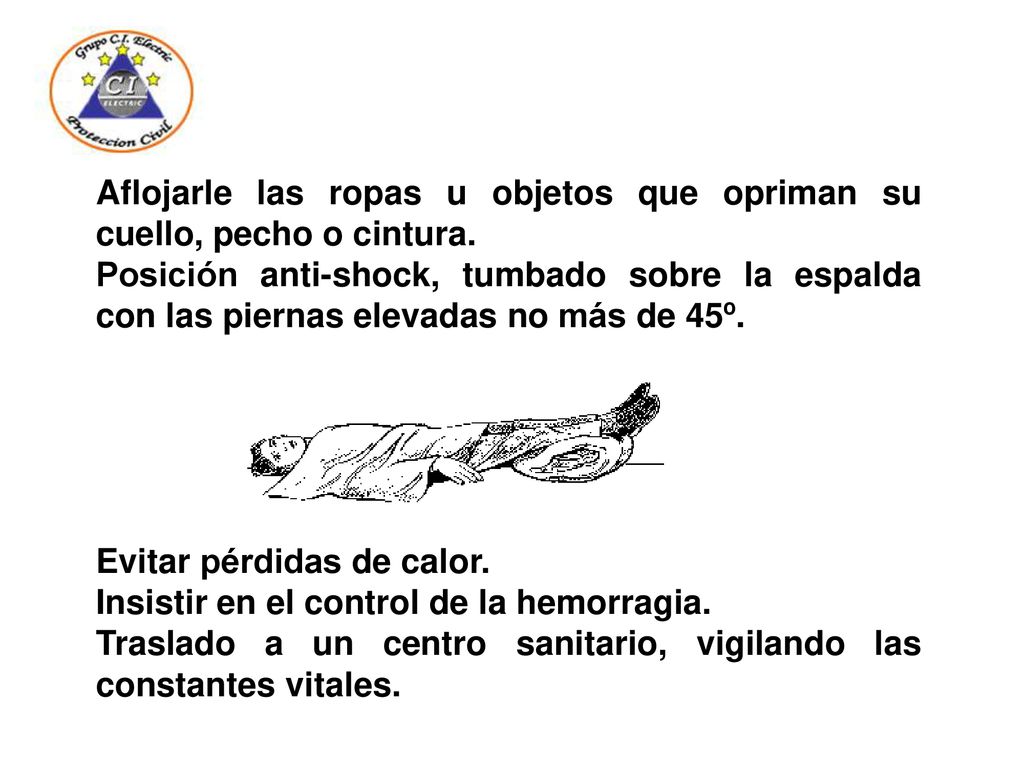 Aflojarle las ropas u objetos que opriman su cuello, pecho o cintura.