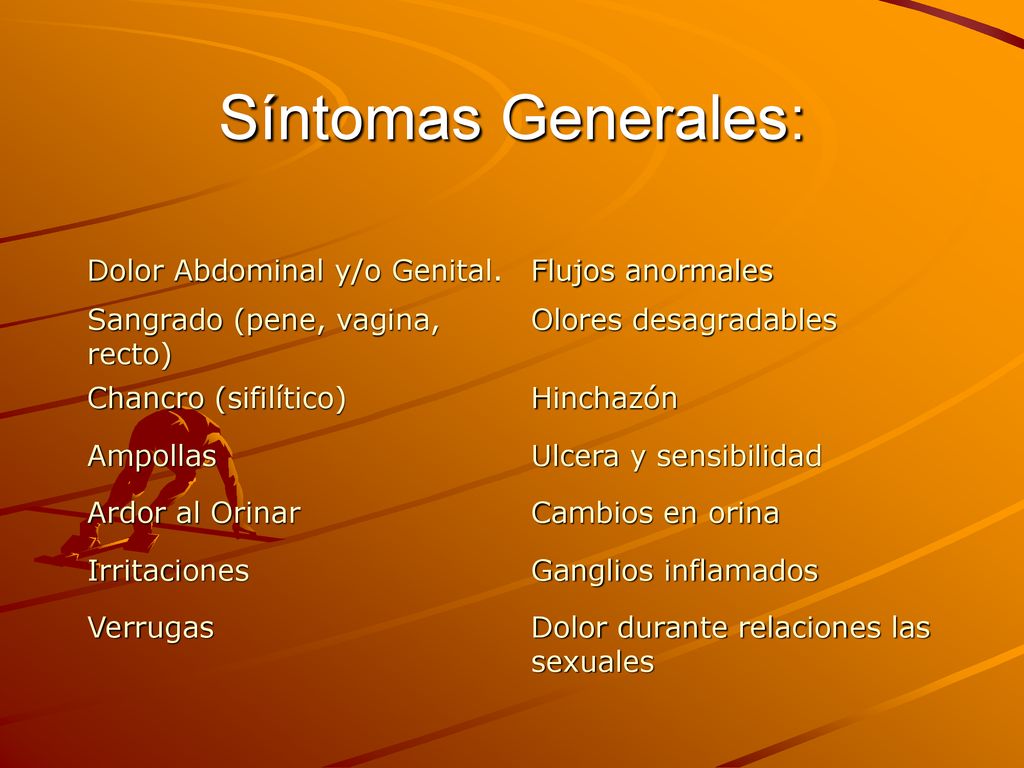 Síntomas Generales: Dolor Abdominal y/o Genital. Flujos anormales