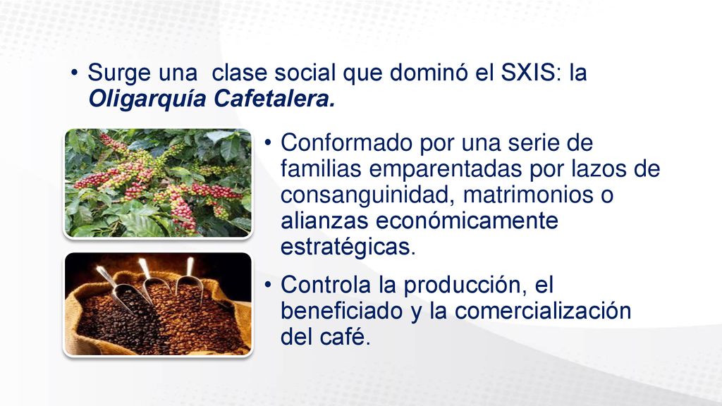 Surge una clase social que dominó el SXIS: la Oligarquía Cafetalera.