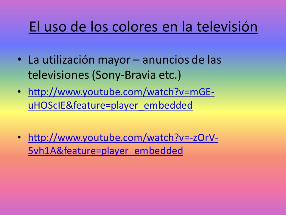 El uso de los colores en la televisión