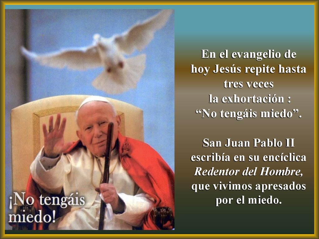 En el evangelio de hoy Jesús repite hasta tres veces