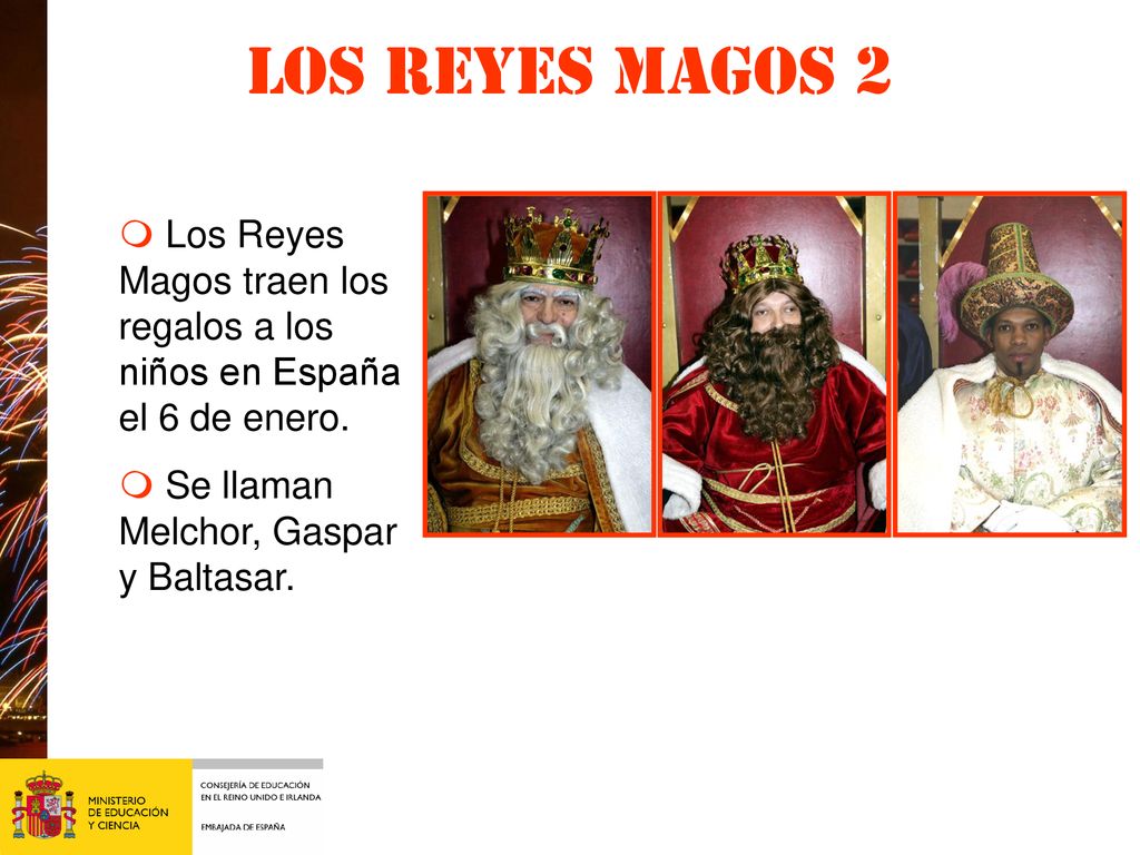 Los Reyes magos 2 m Los Reyes Magos traen los regalos a los niños en España el 6 de enero.
