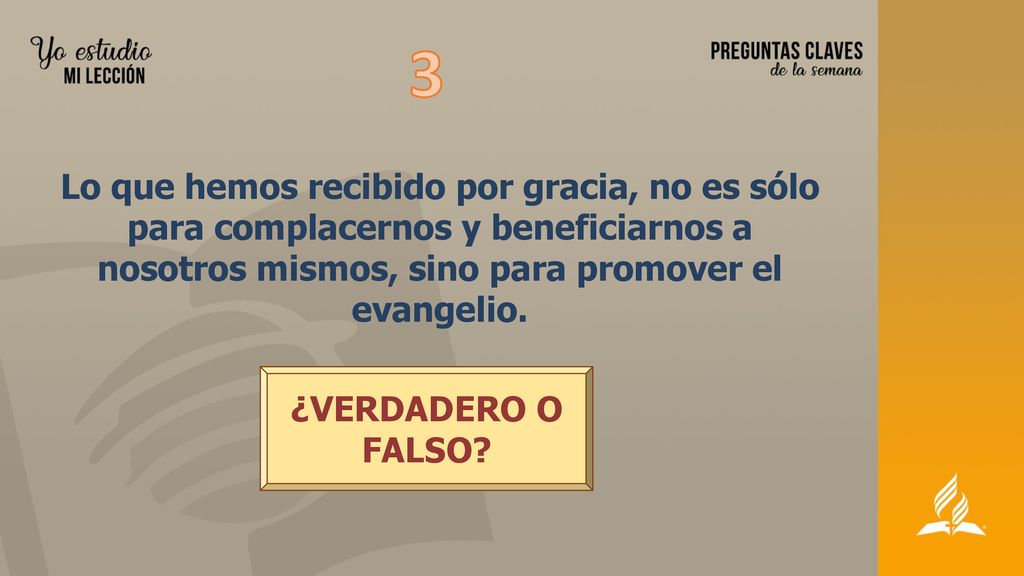 3 Lo que hemos recibido por gracia, no es sólo para complacernos y beneficiarnos a nosotros mismos, sino para promover el evangelio.
