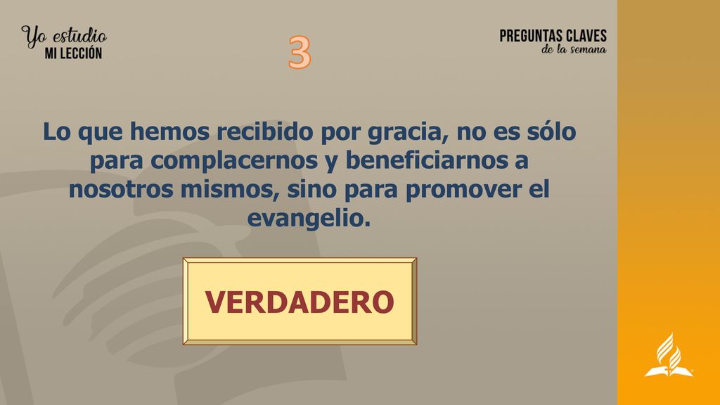 3 Lo que hemos recibido por gracia, no es sólo para complacernos y beneficiarnos a nosotros mismos, sino para promover el evangelio.
