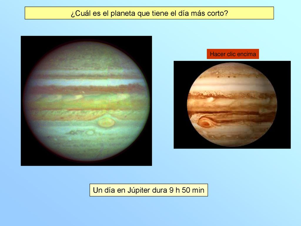 ¿Cuál es el planeta que tiene el día más corto